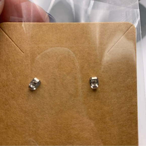 Large Blue Retro 80s Inspired Textured Stud Earrings - Picture 6 of 6